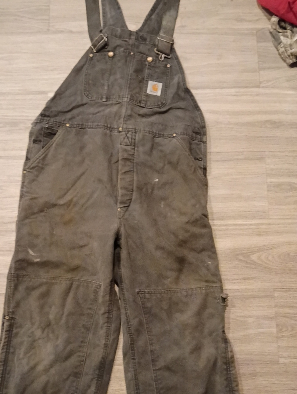 Carhartt Olive Green Duck Bib Overalls